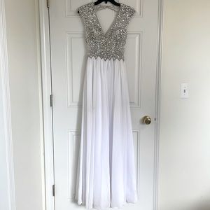Formal Dress, White/Silver